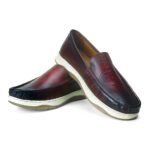 Crocodile Dice Leather Antique Casual Shoes - HM27