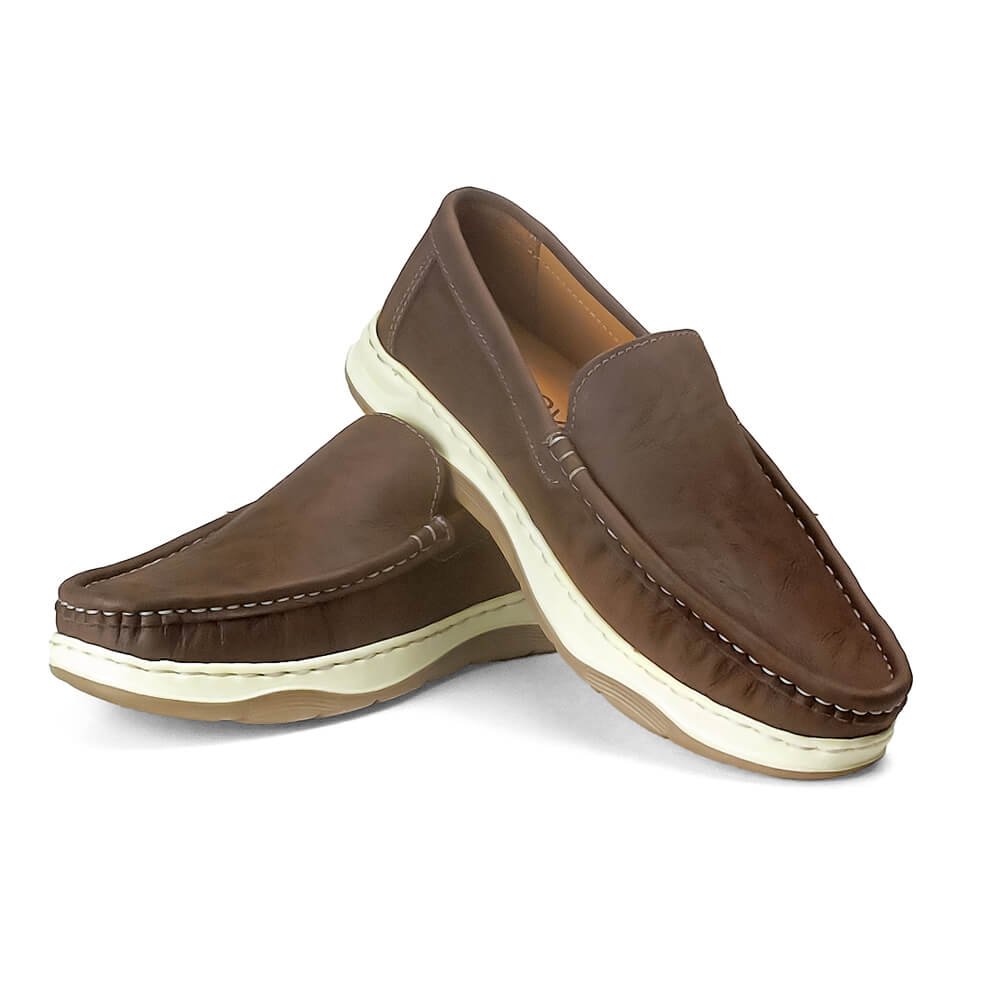 13 (1) Premium Bob Leather Comfort Casual Shoe Dark Brown - HM87 - Image 1